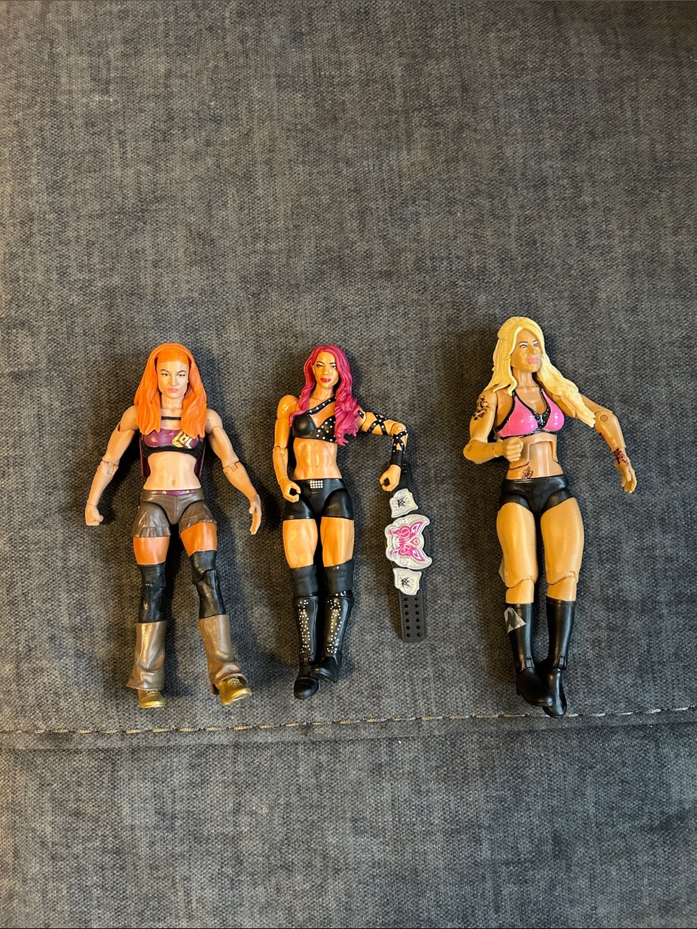 WWE Women Wrestling Action Figure Set - Pink, Orange, Blonde